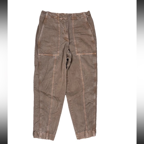 ME+EM Brown Ankle Cropped Pants